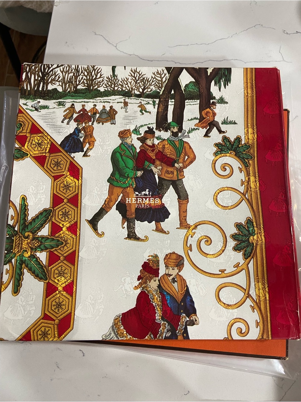 Vintage Hermès 10” Carré 90 Holiday Box – Joyeux Noël Bonne Année – Rare